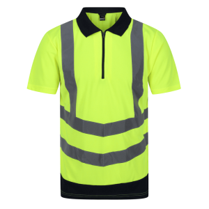 Regatta Pro Yellow Hi-Vis Two-Tone Wicking Short Sleeve Polo Shirt (TRS189)