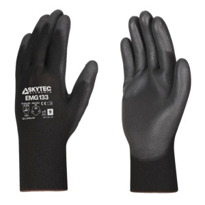 Skytec Elements EMG133 Black PU-Coated Lint-Free Grip Gloves