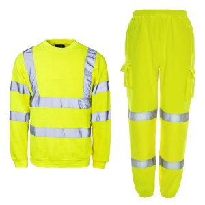 Supertouch Hi-Vis Jogging Bottoms and Sweatshirt Bundle