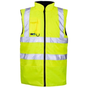 Supertouch Hi-Vis Reversible Fleece Lined Bodywarmer (Yellow)