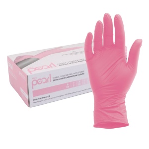 Unigloves Pink Pearl Nitrile Chemical-Resistant Examination Gloves (Box of 100)