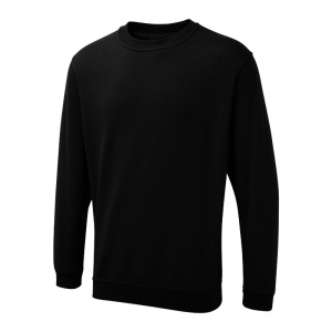 Uneek UX3 Brushed Polycotton Work Sweatshirt (Black)