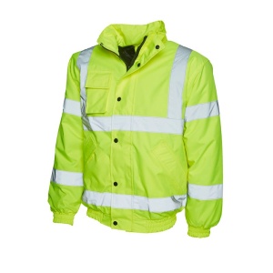 Uneek UC804 Hi-Vis Waterproof Safety Bomber Jacket (Yellow)