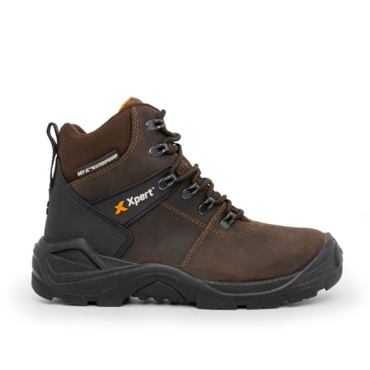 Xpert Typhoon Waterproof S3 Steel Toecap Laced Safety Boots (Brown)